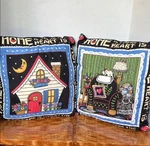 Mary Engelbreit Home Is Where The Heart Colorful Decorative Throw Pillows X 2. Fixed Price $49.95.