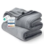 Fleece Bed Blanket Queen Grey/soft Warm Winter Cozy Microfiber 90X90. Fixed Price $35.07.