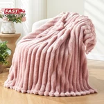 Newcosplay Super Soft Throw Blanket Pink Premium Silky Flannel Fleece 3D Ribbed. Fixed Price $17.21.