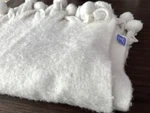 Pine Cone Hill Wool Blend Pom Throw Blanket White Cozy Knit Fuzzy. Fixed Price $44.99.