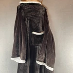 Sherpa Sleeved Wearable Blanket Robe With Pocket Snuggle Wrap Brown 68. Fixed Price $34.95.