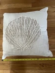 Sonoma Cream Shell Embroidered Accent Pillow. Fixed Price $20.00.