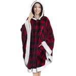 Wearable Hooded Blanket Wrap With Pockets Angel Poncho Sherpa Fleece. Fixed Price $25.99.