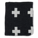 Saro Lifestyle Reversible Plus Sign Throw Blanket, Black/white, 50"X60". Fixed Price $70.99.