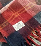 Faribo Faribault Woolen Mills Plaid Throw Stadium Blanket Blue Red 54" X 56". Fixed Price $16.99.