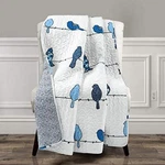 Lush Decor Rowley Birds Throw Blanket, 60" X 50", Navy. Fixed Price $56.29.