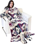Wearable Fleece Blanket With Sleeves And Foot Pockets For Adult Women Men, Large. Fixed Price $73.99.