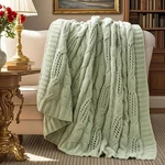 Am Lie Home Chunky Chenille Throw Blanket Breathable Cable Knitted. Fixed Price $14.99.