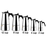 Stainless Steel Stovetop Moka Pot Espresso Coffee Maker Percolator 2/4/6/9/12 Cu. Fixed Price $19.99.