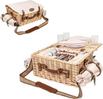 Multifunctional Wicker Picnic Basket Set For 4 Blanket Family Folding Wine Table. Fixed Price $110.37.