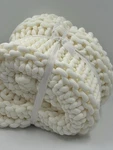 Pottery Barn Teen Super Chunky Knit Throw 45" X 55" Ivory Color New. Fixed Price $95.00.