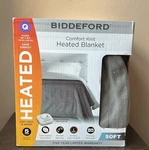 Biddeford Heated Blanket Comfort Knit Gray Queen New Analog Control 84 X90. Fixed Price $140.00.