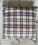 Two 16 Longaberger Market Plaid Square Decorative Throw Pillows - Multicolor. Fixed Price $30.00.