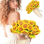 Lokoz Sunflower Gifts For Women Get Well - Crochet Flowers Bouquet Blanket,. Fixed Price $74.58.