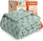 Bedsure Gentlesoft Sage Green Throw Blanket For Couch - Checkered Fleece. Fixed Price $24.20.