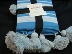 Nwt Martha Stewart Whim Blanket Lg Tassel Throw Band Together Blue 50''X 60''. Fixed Price $19.99.