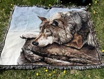 Vintage Riddle & Cockrell Rusty Frentner "on The Edge" Tapestry Throw Blanket. Fixed Price $45.00.