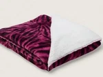 Victorias Secret Sherpa Throw Blanket 60X72 Spiral Tie Dye Dahlia Pink Black. Fixed Price $68.51.