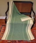 Beautiful Hand Made Afghan Blanket Split Green Soft Yellow Throw. Fixed Price $48.00.