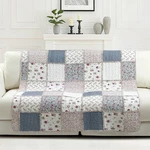 Virah Bella - Blue With Roses Lightweight Quilted Throw Blanket 50"X60". Fixed Price $34.95.