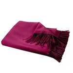 Organic Club Wool/cashmere Throw Blanket Natural Soft Fringed 55X70" Raspberry. Fixed Price $129.95.