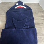 Pottery Barn Kids Shark Hooded Bath Beach Towel Wrap Navy Terry Fin Tail. Fixed Price $24.99.