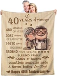 40TH Anniversary Blanket Gifts 60"X50",. Fixed Price $36.23.
