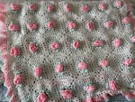 Vtg Hand Crocheted Pink Roses Granny Afghan Throw Blanket 56 X36 Cottagecore. Fixed Price $30.00.