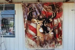 Patriotic Deer American Flag Usa Geese Hunter Queen Size Blanket. Fixed Price $57.30.