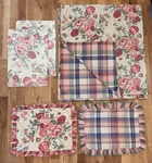 Vintage Eddie Bauer Reversible Queen Duvet Floral Plaid Pillow Cases Shams Set. Fixed Price $44.99.