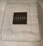Peacock Alley White Waffle Blanket Oasis King 100% Cotton 108 X 90 New. Fixed Price $165.00.