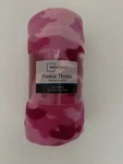 Mainstays Pink Camouflage Fleece Throw 50IN X 60IN. Fixed Price $14.99.