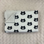 Hb Hudson Baby Black White Bear Face Blanket Sherpa Lovey Reversible. Fixed Price $42.46.