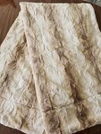 Dennis Basso Faux Fur Throw Luxury Blanket Cozy 60"X70" Soft Sandy Brown Euc. Fixed Price $48.95.