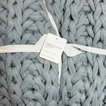 Pottery Barn Ribbed Colossal Handknit Throw Blanket 44 X 56" Chambray Blue. Fixed Price $116.10.