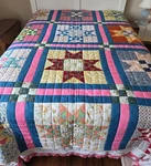 Completely Handmade 1986 Quilt Patch Star 90" X 66" Never Washed. #28. Fixed Price $195.00.