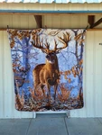 Whitetail Buck Deer Forest Trees Outdoor Queen Blanket Bedspread. Fixed Price $57.28.