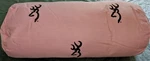 Browning Pink & Decorative Throw Roll Pillow, Buckmark Logo. Fixed Price $24.95.