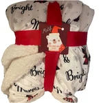 Motif Bright; Christmas THROW;50X60; Reversible; New Oetex. Fixed Price $24.99.