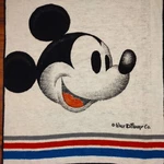 Biederlack Blanket Throw Mickey Mouse Head Disney Red Blue Black Stripes 50X78. Fixed Price $79.99.
