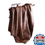 Carstens Inc Wyoming Faux Leather Throw Blanket Brown JT600. Fixed Price $99.77.