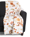 Berkshire Farmhouse Fall Leaf Fox Acorn Throw Blanket Soft Micro Plush 50X70 New. Fixed Price $44.99.