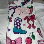 New Betsey Johnson 50"X70" Soft Throw Blanket Disco Ball Cowgirl Boots Flowers. Fixed Price $38.00.