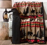 Carstens Bear Trails Black Sherpa Rustic Cabin Throw Blanket 54X68 (JP868) , .... Fixed Price $57.01.