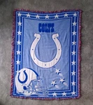 Nfl Indianapolis Colts Woven Blanket Throw 43" X 55" Northwest Co. Made Usa. Fixed Price $13.60.