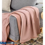 Reversible Cozy Knit & Cotton Gauze Throw Blanket Living Bedroom Decor New. Fixed Price $37.27.