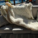 Luxury Chunky Knit Throw, Handmade Thick Cable Crochet Blanket 50X60, Wh.... Fixed Price $74.08.
