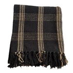 Creative Co-op Plaid Black & Tan Fringed Woven Cotton Blend Throw 60" X 50". Fixed Price $26.50.