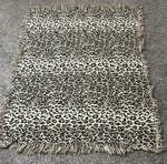 Vtg Triple Woven Tapestry Throw Blanket Animal Leopard Print Cotton 38X52 India. Fixed Price $32.00.