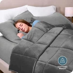 Bare Home 17LB Weighted Blanket Queen Size 60''X80'', Minky Fleece, Glass Bead. Fixed Price $79.99.